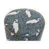 Reposapiés DKD Home Decor Azul Blanco Verde Madera Terciopelo Pájaro