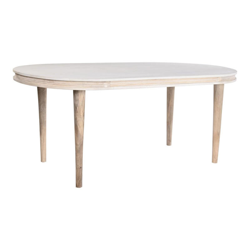 Mesa de Comedor DKD Home Decor Blanco Dorado Latón Madera de mango 18 Mesa de Comedor DKD Home Decor Blanco Dorado Latón Madera de mango 18