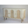 Mesa de Comedor DKD Home Decor Blanco Dorado Latón Madera de mango 18