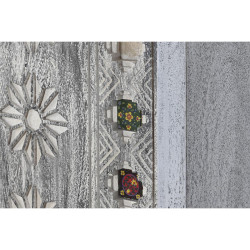 Armario DKD Home Decor Gris Blanco Madera de mango (90 x 38 x 150 cm)