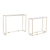 Juego de 2 mesas DKD Home Decor Blanco Negro Dorado 100 x 28 x 80 cm
