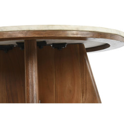 Mesa de Centro DKD Home Decor Mármol Acacia (70 x 70 x 43 cm)