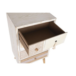 Cajonera DKD Home Decor Abeto Natural Algodón Blanco (48 x 35 x 89 cm