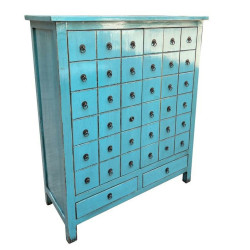 Cajonera DKD Home Decor Azul Madera de olmo Oriental Lacado 102 x 42 x