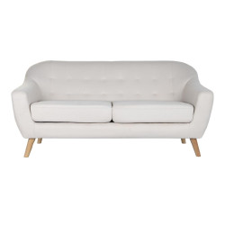 Sofá DKD Home Decor Natural Poliéster Madera de caucho Crema (172 x