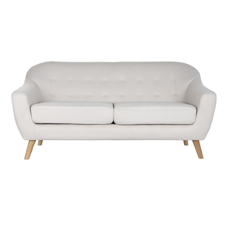 Sofá DKD Home Decor Natural Poliéster Madera de caucho Crema (172 x