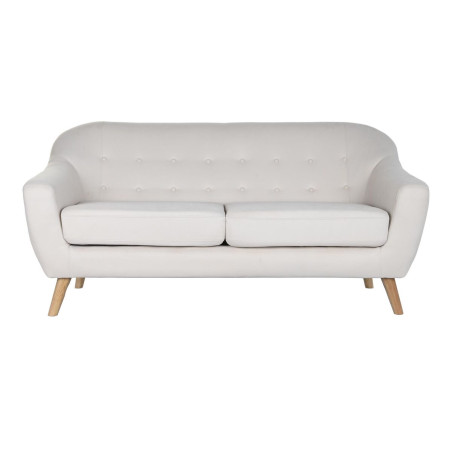 Sofá DKD Home Decor Natural Poliéster Madera de caucho Crema (172 x