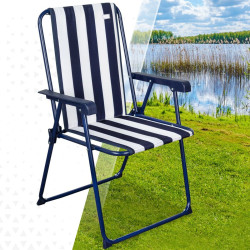 Silla Plegable Aktive A rayas Blanco Azul marino 43 x 85 x 47 cm (4 Un