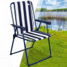 Silla Plegable Aktive A rayas Blanco Azul marino 43 x 85 x 47 cm (4 Un
