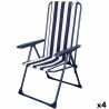 Silla Plegable Aktive A rayas Blanco Azul marino 46 x 101 x 59 cm (4 U