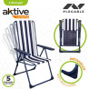 Silla Plegable Aktive A rayas Blanco Azul marino 46 x 101 x 59 cm (4 U