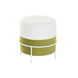 Reposapiés DKD Home Decor Natural Metal Blanco Verde (40 x 40 x 40 cm