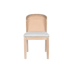 Silla de Comedor DKD Home Decor Abeto Poliéster Gris claro (46 x 61 x