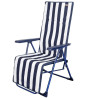 Tumbona Aktive Blanco Azul marino Reclinable A rayas 147 x 70 x 48 cm