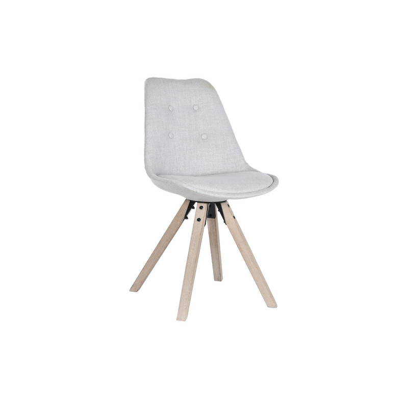 Silla de Comedor DKD Home Decor Poliéster Gris claro Roble (48 x 44 x