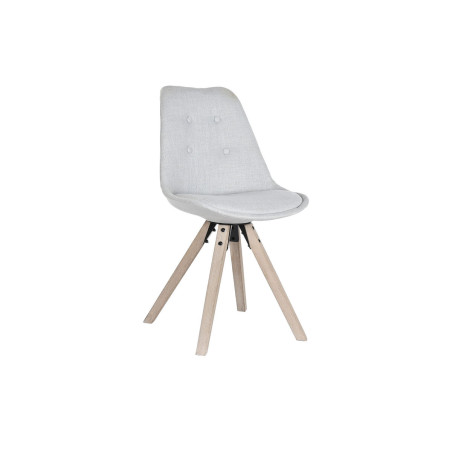 Silla de Comedor DKD Home Decor Poliéster Gris claro Roble (48 x 44 x
