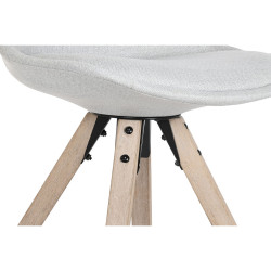 Silla de Comedor DKD Home Decor Poliéster Gris claro Roble (48 x 44 x