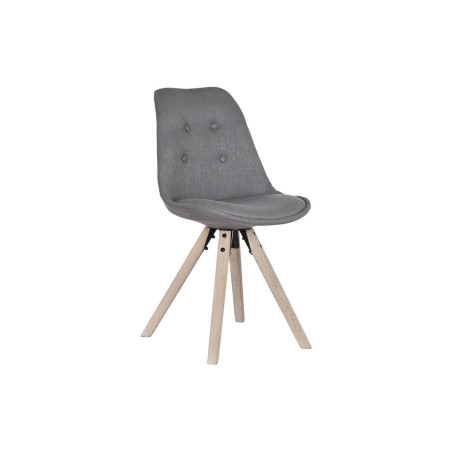Silla de Comedor DKD Home Decor Poliéster Gris oscuro Roble (48 x 44