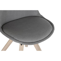 Silla de Comedor DKD Home Decor Poliéster Gris oscuro Roble (48 x 44