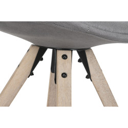 Silla de Comedor DKD Home Decor Poliéster Gris oscuro Roble (48 x 44