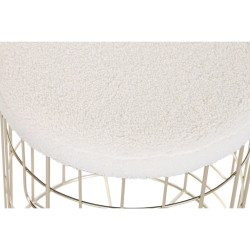Reposapiés DKD Home Decor Beige Dorado Metal Poliéster Blanco Modern