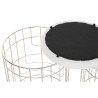 Reposapiés DKD Home Decor Beige Dorado Metal Poliéster Blanco Modern