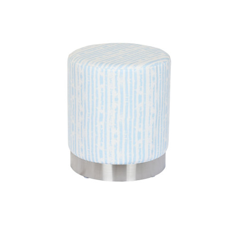 Reposapiés DKD Home Decor Azul Blanco Metal Rayas Mediterráneo 34 x