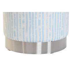 Reposapiés DKD Home Decor Azul Blanco Metal Rayas Mediterráneo 34 x