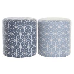 Reposapiés DKD Home Decor 31 x 31 x 33 cm Azul Azul cielo Pino Geomé
