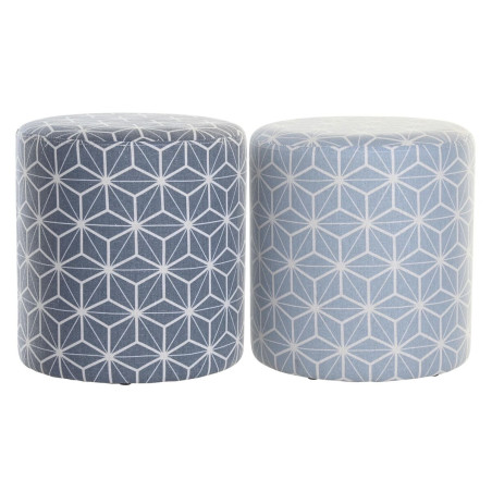 Reposapiés DKD Home Decor 31 x 31 x 33 cm Azul Azul cielo Pino Geomé