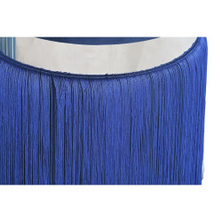 Reposapiés DKD Home Decor Plateado Metal Azul cielo Azul marino Fleco