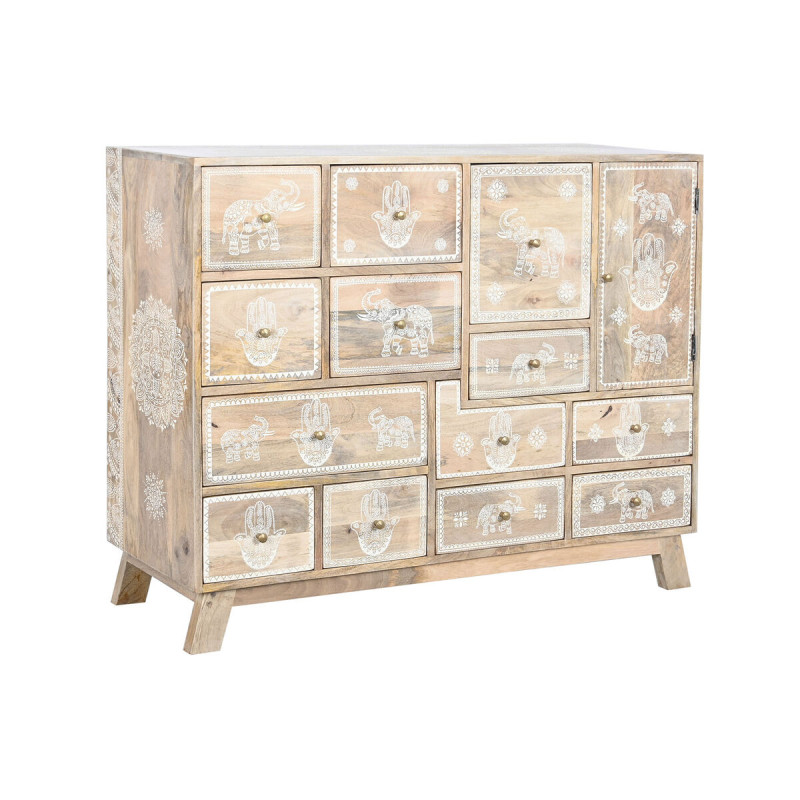 Cajonera DKD Home Decor Natural Madera de mango Madera MDF 112 x 36 x