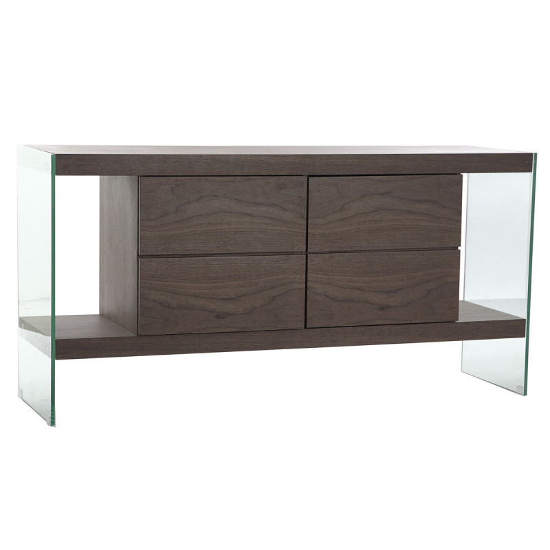Aparador DKD Home Decor Cristal Marrón Transparente Nogal 160 x 45 x