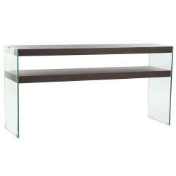 Consola DKD Home Decor Marrón Transparente Cristal Nogal Madera MDF 1