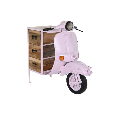 Cajonera DKD Home Decor 100 x 68 x 105 cm Metal Moto Rosa claro Madera