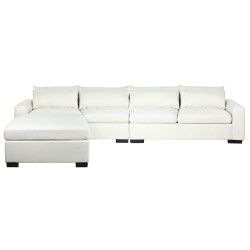Sofá Chaise Longue DKD Home Decor Beige Crema Madera Moderno 386 x 21