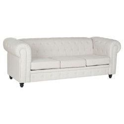 Sofá DKD Home Decor Blanco Marrón Crema Madera 209 x 84 x 76 cm