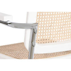 Silla de suelo DKD Home Decor Blanco Plateado Natural 65,5 x 62 x 79 c