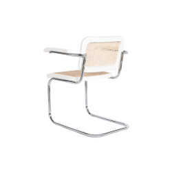 Silla de suelo DKD Home Decor Blanco Plateado Natural 65,5 x 62 x 79 c