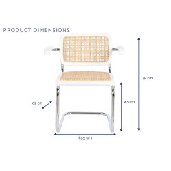 Silla de suelo DKD Home Decor Blanco Plateado Natural 65,5 x 62 x 79 c