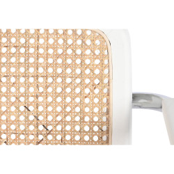 Silla de suelo DKD Home Decor Blanco Plateado Natural 65,5 x 62 x 79 c