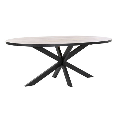 Mesa de Comedor DKD Home Decor Negro Natural Metal Madera de mango 200