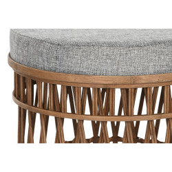 Reposapiés DKD Home Decor 40 x 40 x 48 cm Gris Marrón Bambú Tropica