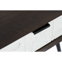 Mesita de Noche DKD Home Decor 45 x 38 x 50 cm Negro Metal Blanco Made