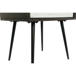 Mesita de Noche DKD Home Decor 45 x 38 x 50 cm Negro Metal Blanco Made