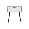 Mesita de Noche DKD Home Decor 45 x 38 x 50 cm Negro Metal Blanco Made