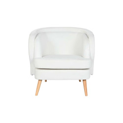 Butaca DKD Home Decor Blanco Natural Madera 91 x 80 x 78 cm