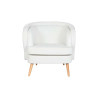 Butaca DKD Home Decor Blanco Natural Madera 91 x 80 x 78 cm