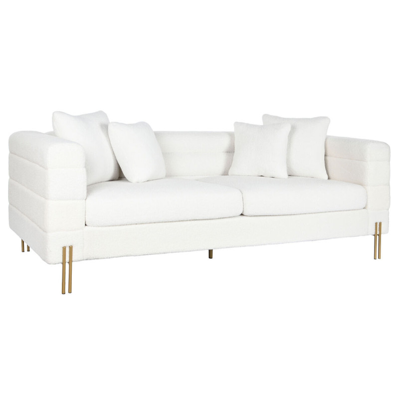 Sofá DKD Home Decor Blanco Metal 205 x 85 x 73 cm Sofá DKD Home Decor Blanco Metal 205 x 85 x 73 cm
