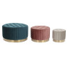 Reposapiés DKD Home Decor Verde Gris Burdeos Dorado Metal Terciopelo